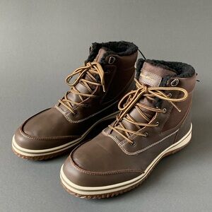 Eddie Bauer Waverly Mens Ankle Boots Sz 10.5 Brown Waterproof Lined BRAND NEW!!